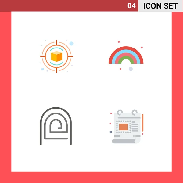 User Interface Flat Icon Pack Señales Símbolos Modernos Campaña Huella — Vector de stock