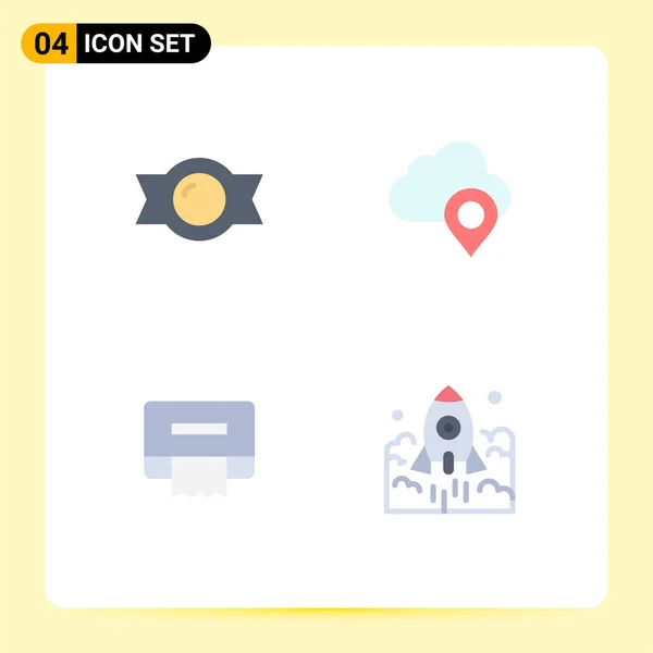 Creative Icons Modern Signs Symbols Bonbon Tissue Cloud Marker Rocket — Stock Vector