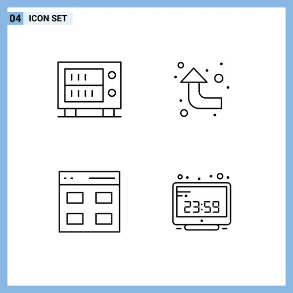 Stock Vector Icon Pack Mit Linienzeichen Und Symbolen Für Hinterlegung — Stockvektor