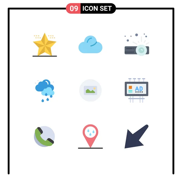 Stock Vector Icon Pack Segni Linea Simboli Foto Dispositivo Immagine — Vettoriale Stock