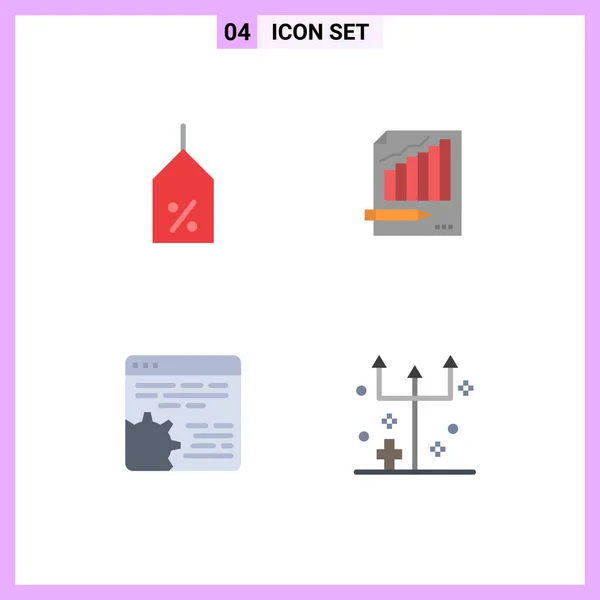 Modern Set Flat Icons Pictograph Tag Graph Logistic Analytics Api — Archivo Imágenes Vectoriales