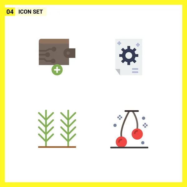 Gruppe Von Modernen Flachen Symbolen Set Für Unternehmen Lebensmittel Unternehmen — Stockvektor