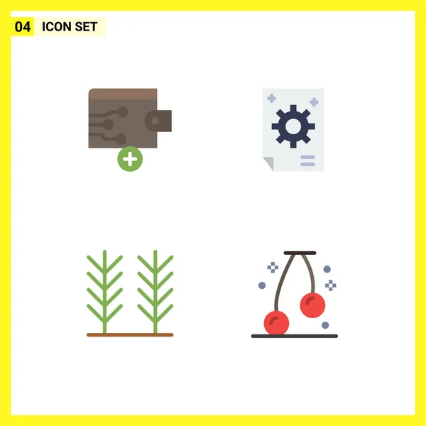 Gruppo Cuscini Moderni Flat Icons Set Business Food Business Creative — Vettoriale Stock