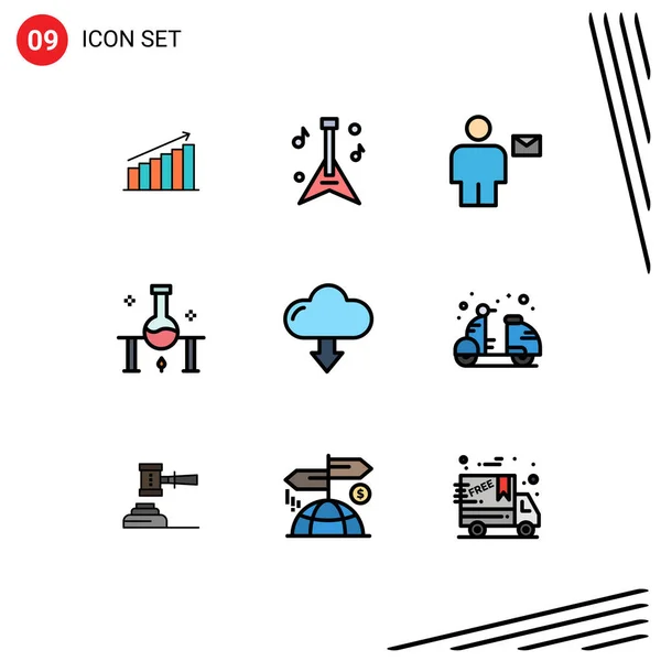 Stock Vector Icon Pack Line Signs Symbols Science Lab Instrument — 스톡 벡터