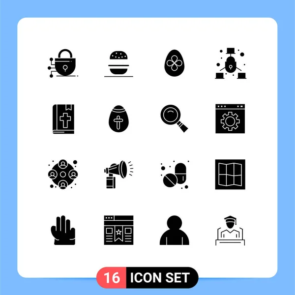 Universal Icon Symbols Group Modern Solid Glyphs Note Bible Easter — Stock Vector