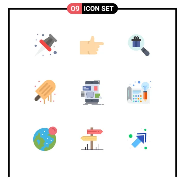 Concept Couleur Plate Pour Les Sites Web Mobile Applications Mobile — Image vectorielle