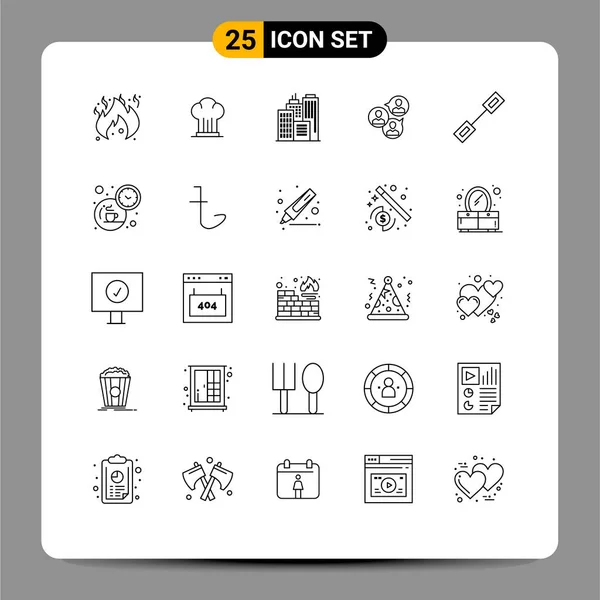 Stock Vector Icon Pack Líneas Signos Símbolos Para Conexión Moderno — Vector de stock