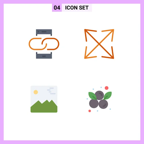 Piktogramm Set Mit Einfachen Flachen Symbolen Für Kontakt Bild Nachricht — Stockvektor