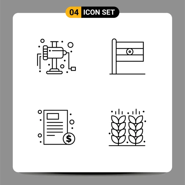 Pictogram Set Van Simple Filledline Flat Colors Grinder Healthcare Indian — Stockvector