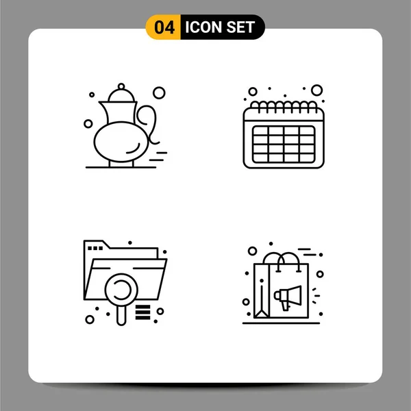 Stock Vector Icon Pack Líneas Signos Símbolos Para Datos Gree — Vector de stock