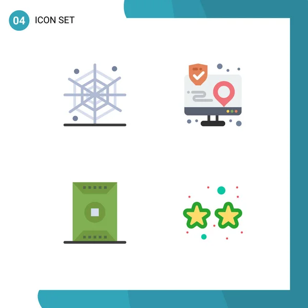 Set Dari Vector Flat Icons Grid Untuk Halloween Football Action - Stok Vektor