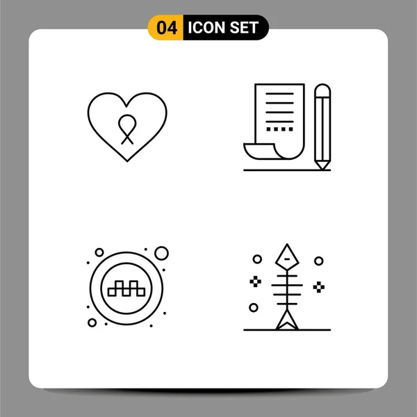 Universal Icon Simboli Gruppo Moderni Filledline Flat Colors Heart Pubblico — Vettoriale Stock