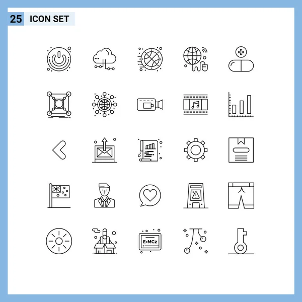 Stock Vector Icon Pack Sinais Linha Símbolos Para Drogas Wifi — Vetor de Stock