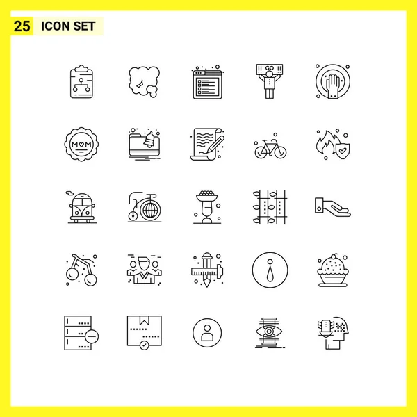 Creative Icons Modern Jelek Szimbólumok Támogató Sport Fan Tab Szerkeszthető — Stock Vector