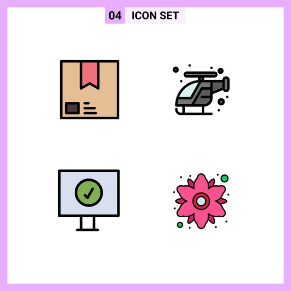 Creative Icons Modern Signs Symbols Deliver Help Package Emergency Computer — Stock Vector