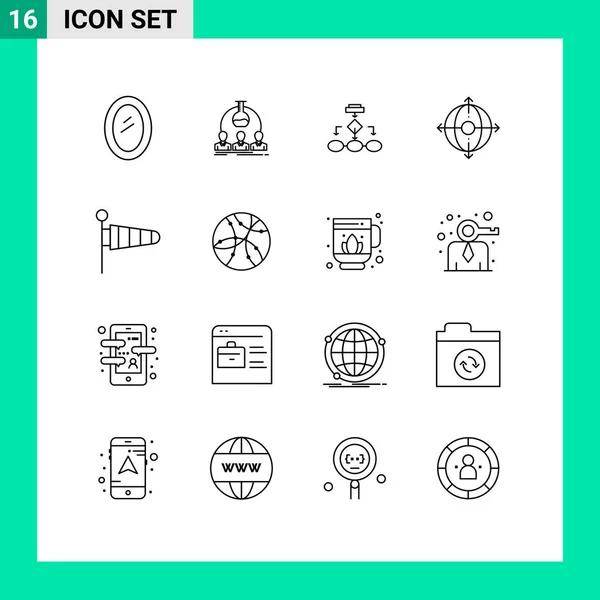 Icône Vectorielle Stock Paquet Signes Symboles Ligne Pour Entreprise Structure — Image vectorielle