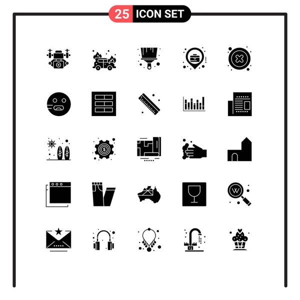 Interfaz Usuario Paquete Glifos Sólidos Signos Símbolos Modernos Emojis Interfaz — Archivo Imágenes Vectoriales
