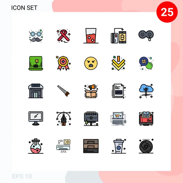Vector Icon Pack Line Signs Symbols Pay Digital Currency Set — 스톡 벡터