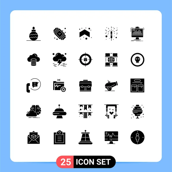 Universal Icon Symbols Group Modern Solid Glyphs Monitor Dashboard Arrow — Stock Vector