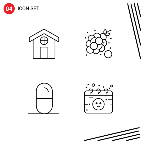 Stock Vector Icon Pack Líneas Signos Símbolos Para Ciudad Salud — Vector de stock