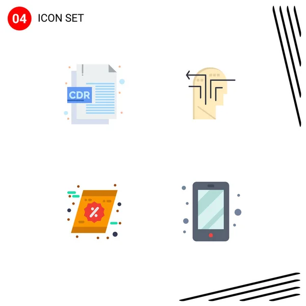 Mobile Interface Flat Icon Set Pictograms Cdr File Discount File — Stock Vector