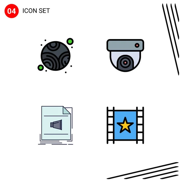 Creative Icons Modern Signs Symbols Neptune Music Camera Audio Multimedia — Stock Vector