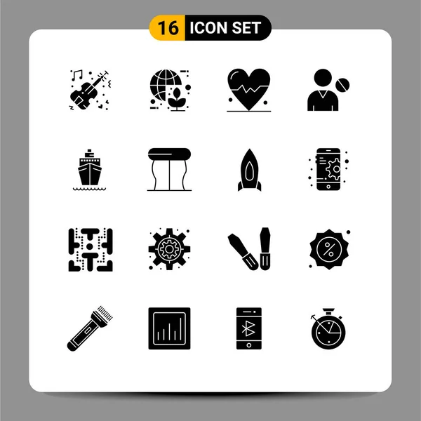 Universal Icon Symbols Group Modern Solid Glyphen Boat People Energy — Stockvektor