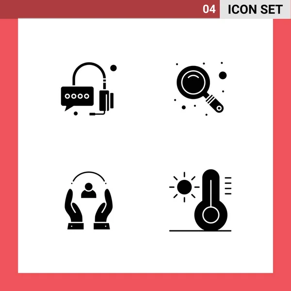 Benutzeroberfläche Solid Glyph Pack Mit Modernen Zeichen Und Symbolen Der — Stockvektor