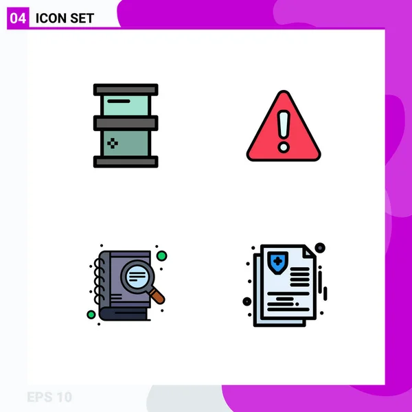 Interfaz Usuario Filledline Flat Color Pack Signos Símbolos Modernos Bioquímica — Vector de stock