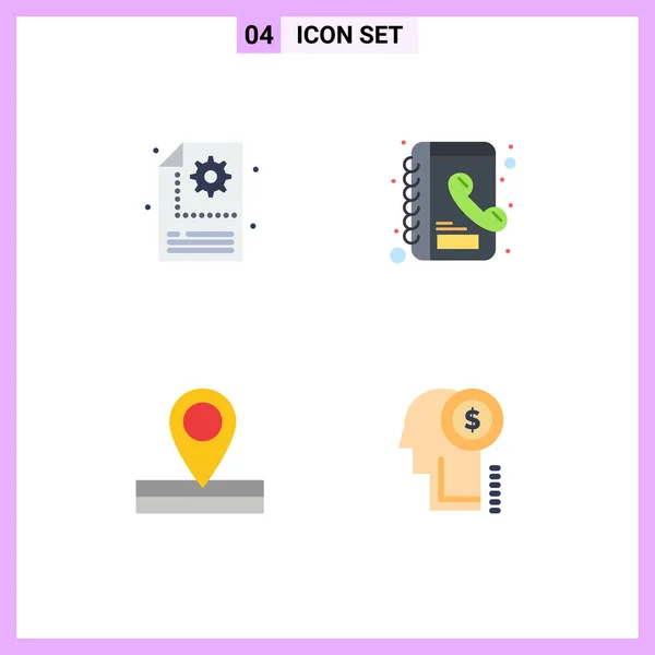 Flat Icon Concept Websites Mobile Apps Creative Place Setting Phone — Stock Vector
