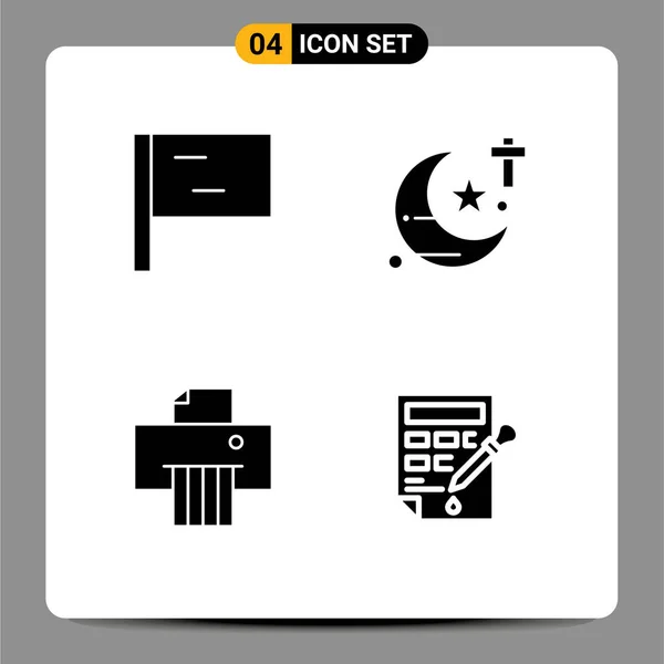 Iconos Creativos Signos Símbolos Modernos Bandera Cubo Religioso Dispositivo Gota — Vector de stock