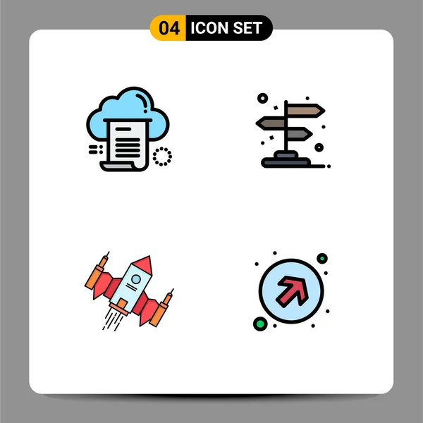 Conjunto Iconos Interfaz Usuario Moderna Símbolos Signos Para Archivo Nave — Vector de stock