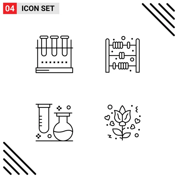 Universal Icon Symbols Group Modern Filledline Flat Colores Matraz Químico — Vector de stock