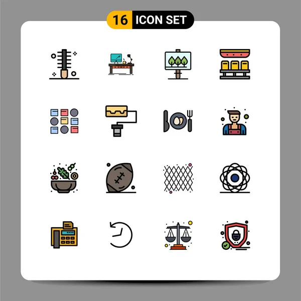 Universal Icon Symbols Group Modern Flat Color Linhas Transporte Assentos — Vetor de Stock
