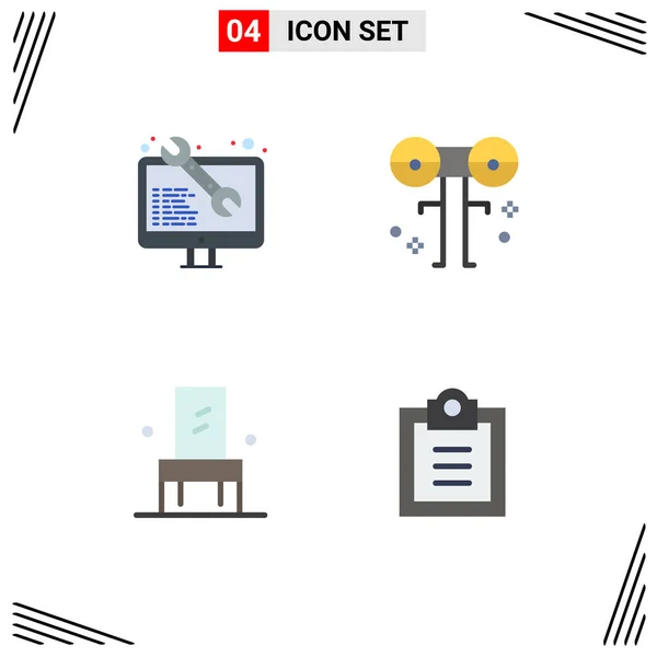 Pack Iconos Planos Modernos Signos Símbolos Para Medios Impresión Web — Vector de stock