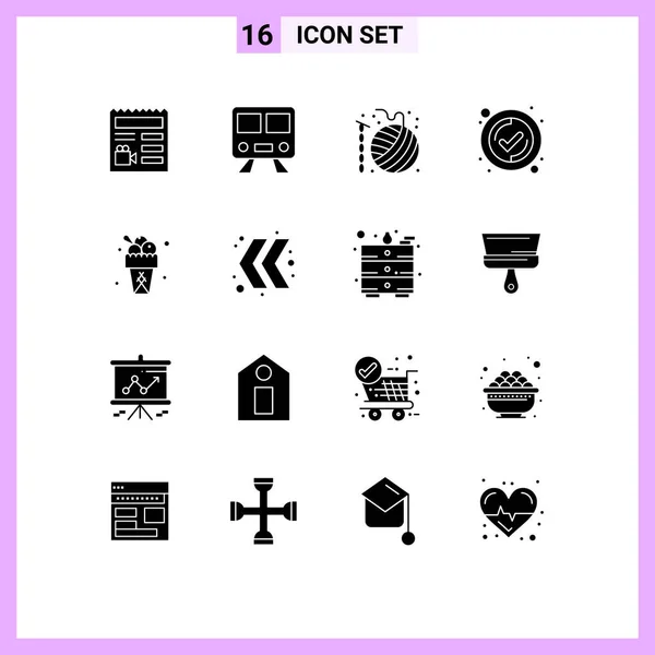 Universal Icon Symbols Group Modern Solid Glyphs Meal User Ball — Stock Vector