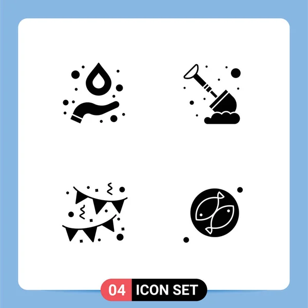 Mobile Interface Solid Glyph Set Pictograms Formula Party Labour Mining — Stockový vektor