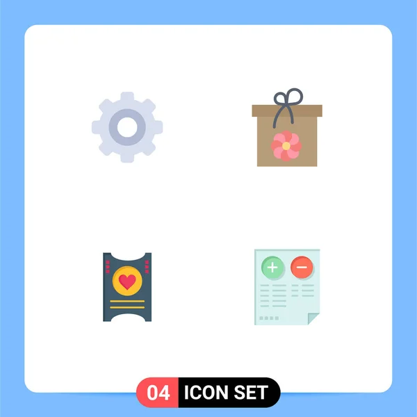 Set Van Vector Flat Icons Grid Voor Basic Love Wheel — Stockvector
