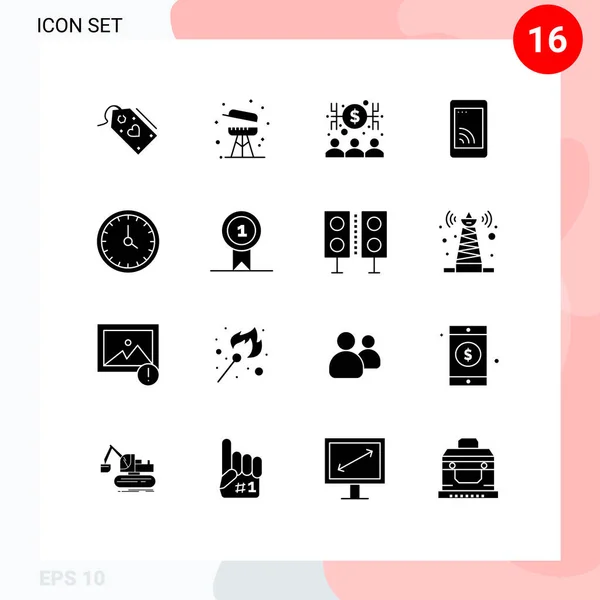 Creative Icons Modern Jelek Szimbólumok Hívás Wifi Nyár Cella Pénz — Stock Vector