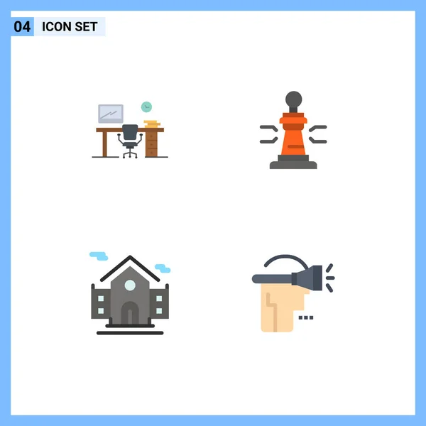 User Interface Pack Basic Flat Icons Office Poker Office Table — Stockový vektor