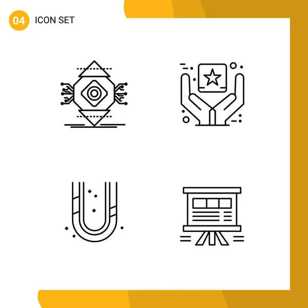 Universal Line Signs Symbole Für Ubicomp Mechanisch Computer Branding Klempner — Stockvektor