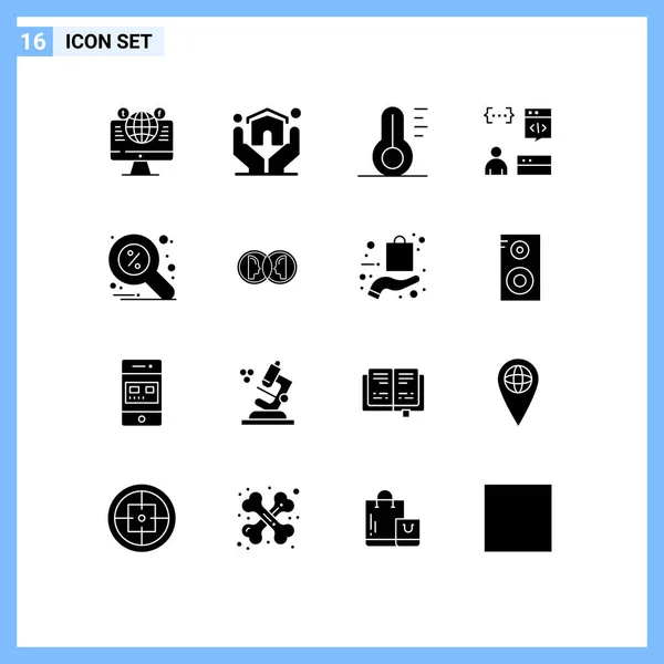 Stock Vector Icon Pack Mit Linienzeichen Und Symbolen Für Programmierer — Stockvektor