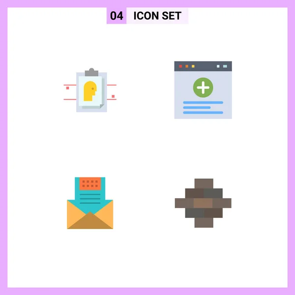 Universal Flat Icon Signs Symbols Report User Website Envelope Editable — 스톡 벡터