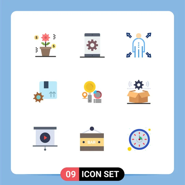 Universal Icon Symbols Group Modern Flat Színek Hely Felszerelés Keresés — Stock Vector