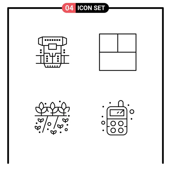 Vector Filledline Flat Colors Grid Box Nature Cryonics Layout Baby — 스톡 벡터