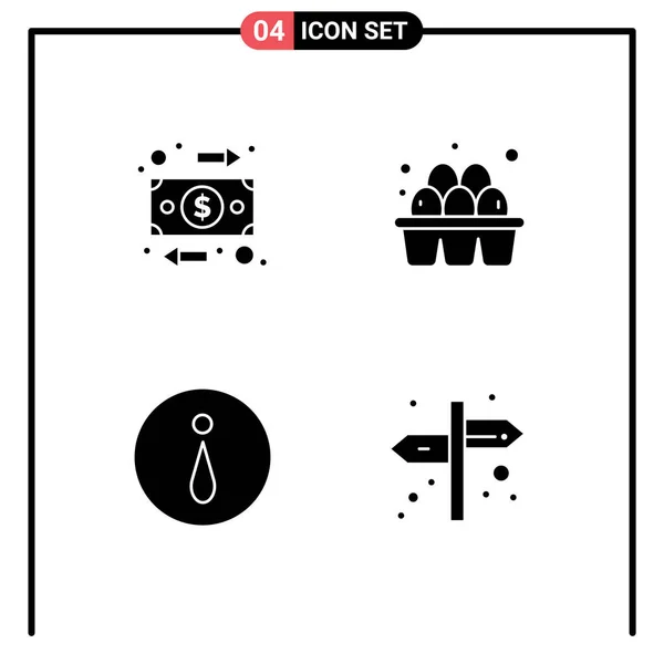 Icônes Créatives Signes Modernes Symboles Flux Info Argent Nourriture Direction — Image vectorielle
