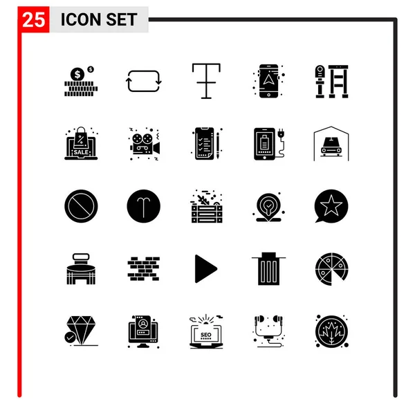 Modernes Set Von Solid Glyphen Piktograph Von Rabatt Bahnhof Format — Stockvektor