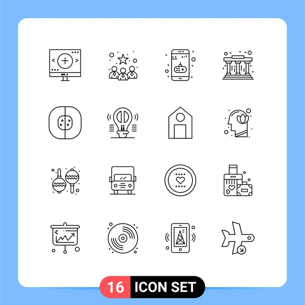 Conjunto Iconos Interfaz Usuario Moderna Símbolos Signos Para Biología Aprendizaje — Vector de stock