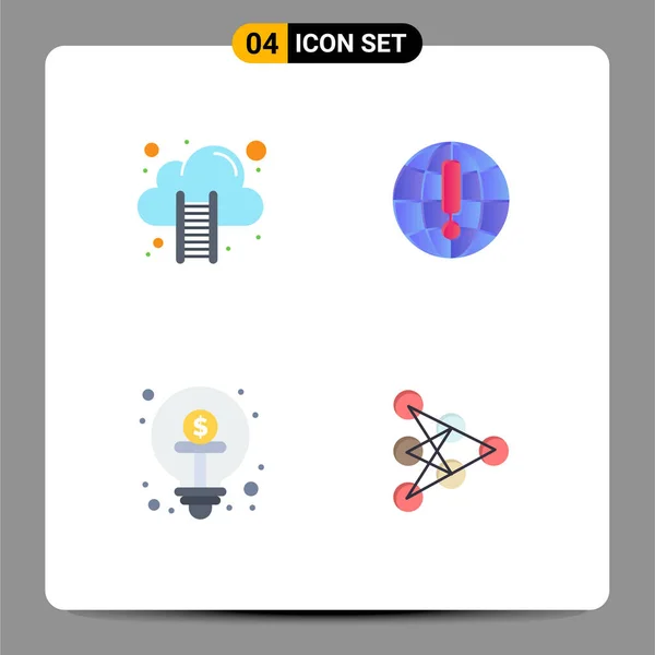 Mobile Interface Flat Icon Set Pittogrammi Cloud Computing Crowdfunding Scale — Vettoriale Stock