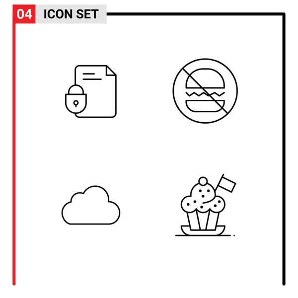 Dosya Bulut Güvenlik Hızlı Depolanabilir Vektör Tasarım Elementleri Pictograph Filledline — Stok Vektör